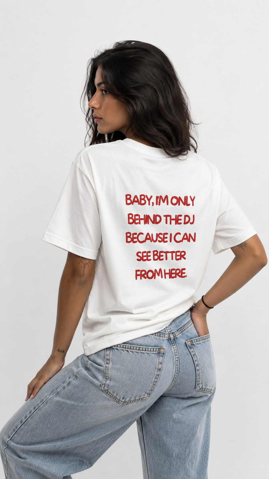 T-shirt blanc OFFSHORE print rouge Baby DJ soirée