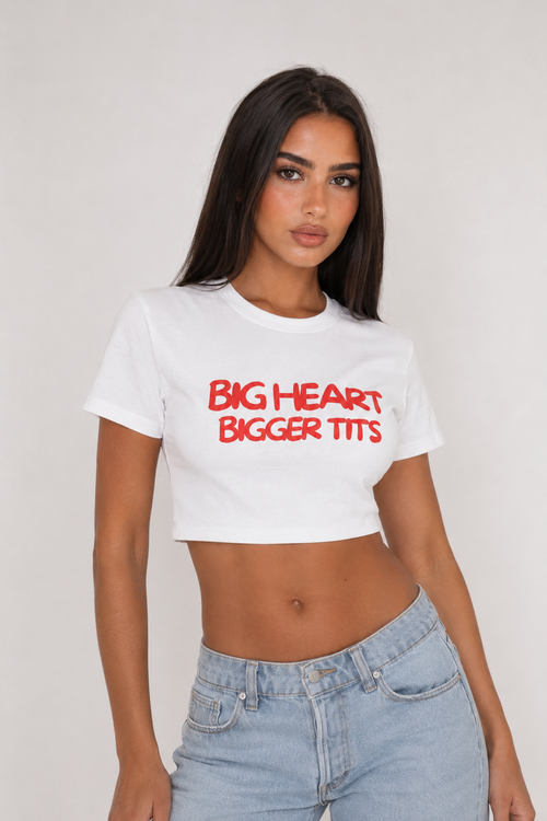Crop top blanc OFFSHORE Big heart bigger tits lifestyle