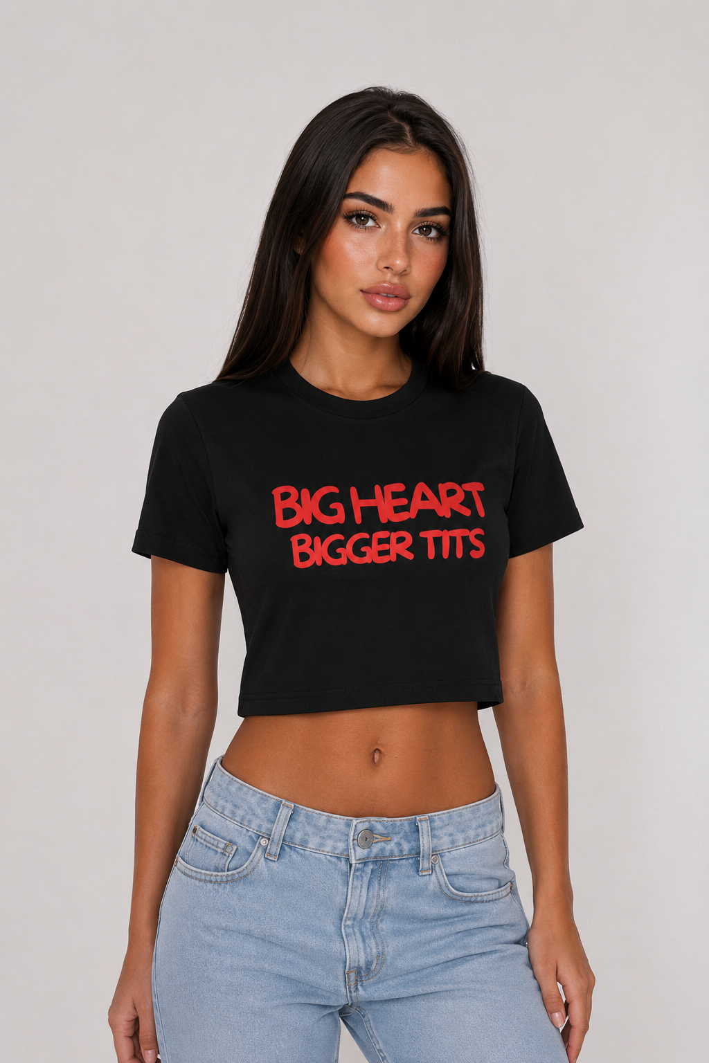Crop top noir OFFSHORE Big heart bigger tits lifestyle