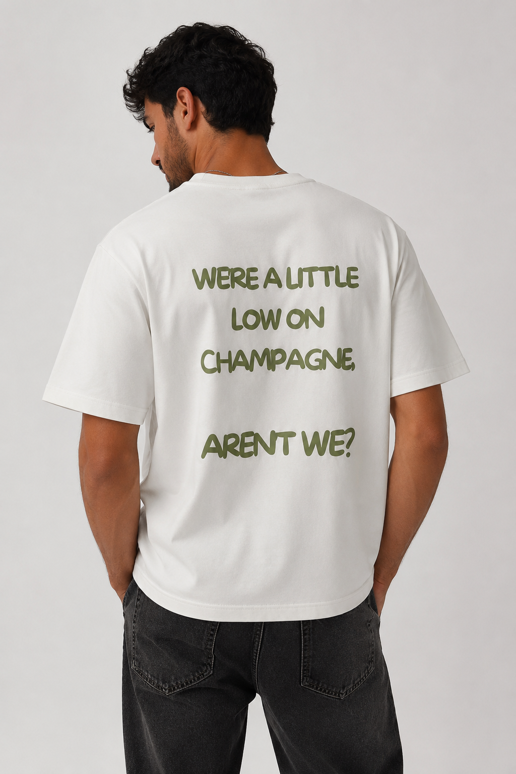 WE'RE A LITTLE LOW ON CHAMPAGNE, AREN'T WE ?