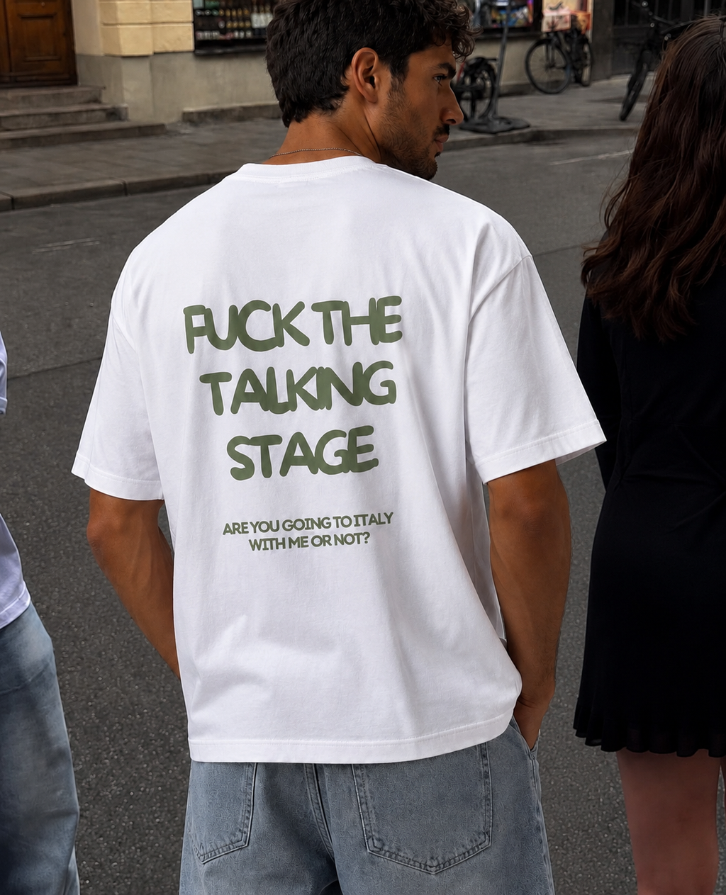T-shirt blanc OFFSHORE print olive Fuck the talking stage lifestyle