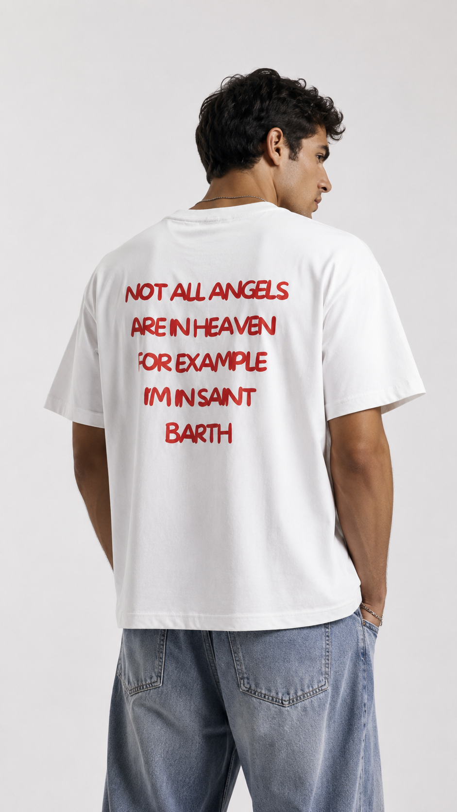 T-shirt blanc OFFSHORE print rouge Not all angels Saint-Barth lifestyle