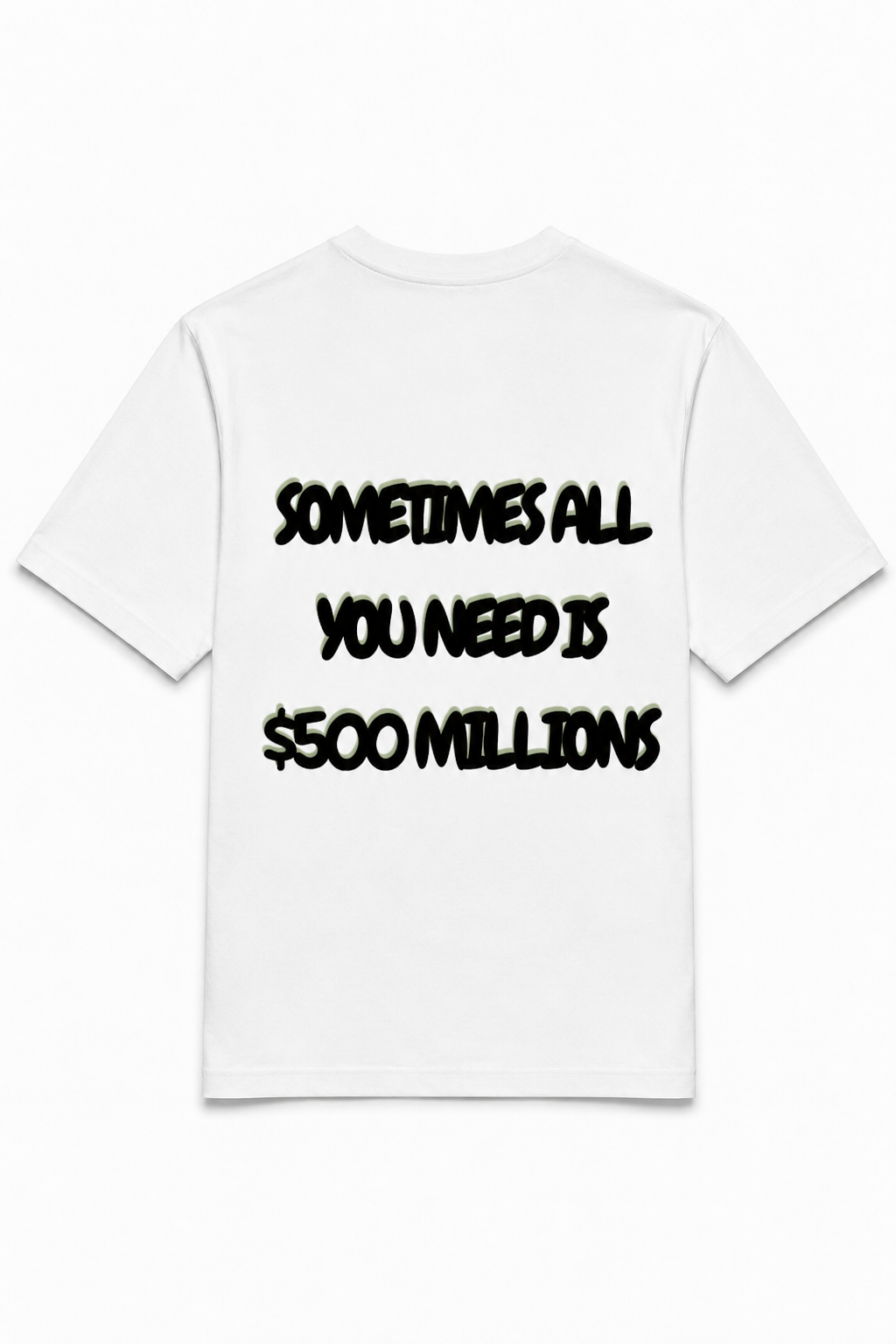 T-shirt blanc OFFSHORE print noir 500 millions packshot