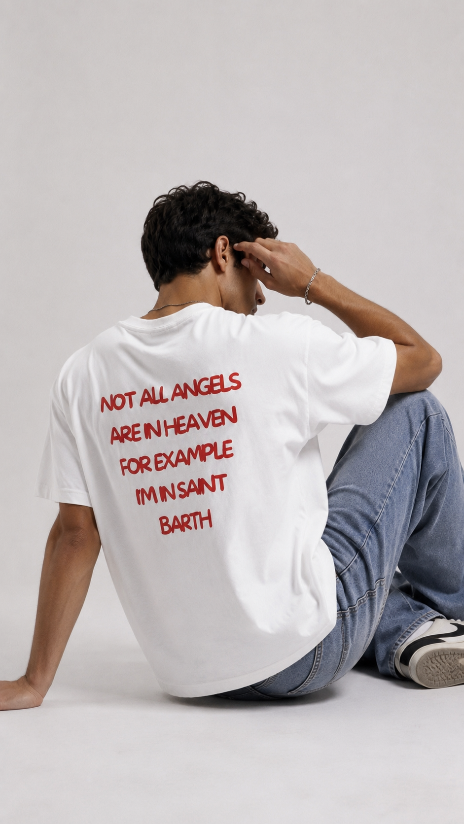 T-shirt blanc OFFSHORE print rouge Not all angels Saint-Barth studio