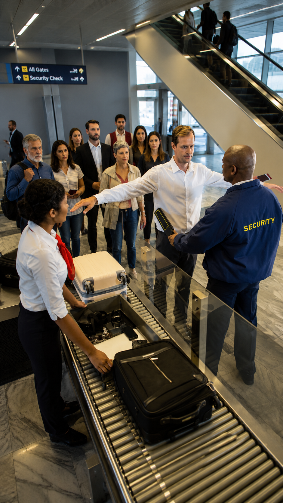 T-shirt blanc OFFSHORE C'est ok d'être handicapé porté à l'aéroport