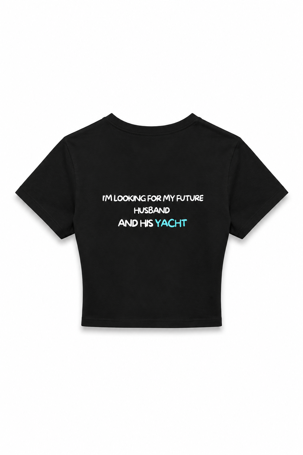Crop top noir OFFSHORE future husband packshot